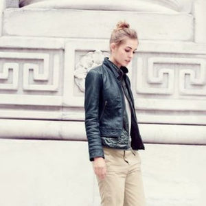 Jcrew Collection Leather Moto Jacket, Size 4